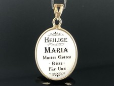 Maria Mutter Gottes Bitte für uns - Anhänger Gold 585 - Schutzpatron Medaillon