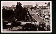 Christiania, Carl Johans Gade mit Strassenbahn, Ansichtskarte 