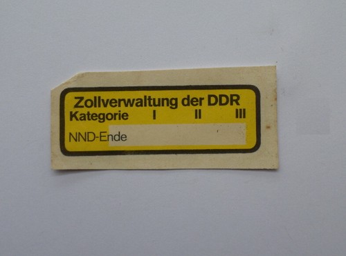 Zollverwaltung der ddr - der, "
