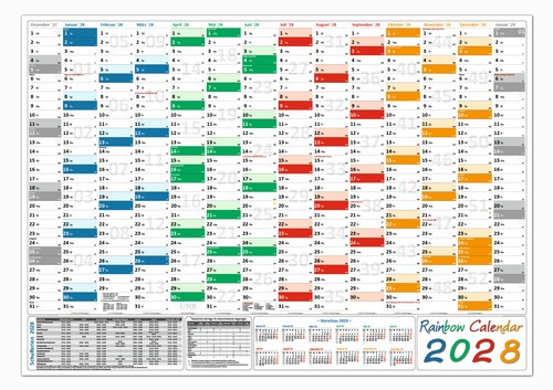 Rainbow wandkalender din - wandkalender,
