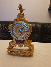 Alte Kaminuhr Bronze Messing Gutzustand Gutfunktion Mit Schlüssel 