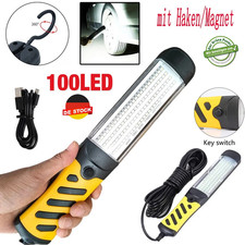 100LED KFZ LED Arbeitsleuchte Akku Werkstattlampe Mit Magnet Stablampe Handlampe