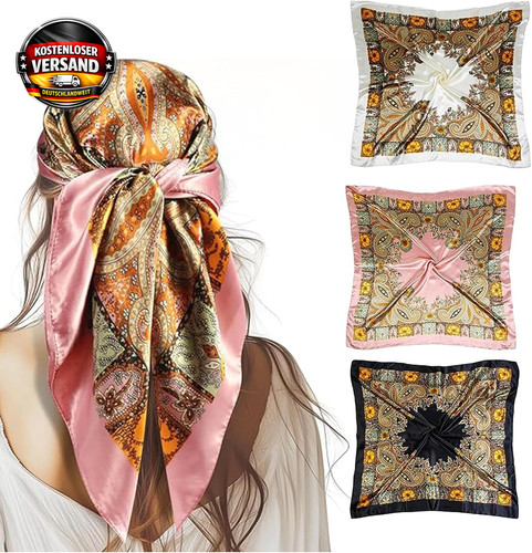 Satin kopftücher damen 90x90 - kopftücher,