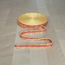 Mittelalter LARP Reenactment Handgewebte Brettchenborte Wolle gelb-rot