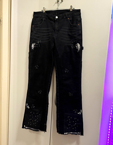 Jeans schlaghose schwarz - schlaghose,