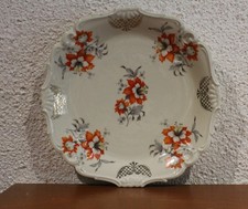 Schwarzenhammer Bavaria Porzellan Teller Schale Obstschale 29 cm Blumen Goldrand