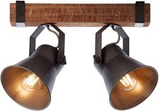 Brilliant Lampe Plow Spotbalken 2flg schwarz stahl | 2x A60, E27, 10W, g.f. Norm