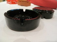 Aschenbecher schwarz für Garten Terrasse Wohnung drinnen  draußen Glas