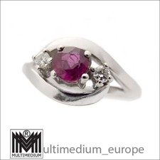 585 Weißgold Ring Rubin