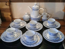 DDR Kaffeeservice Kahla Kobaltunterglasur - für 6 Personen - 21 Teile
