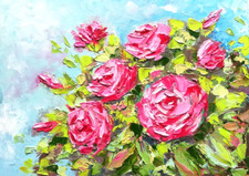 Roses Oil Painting. Flowers