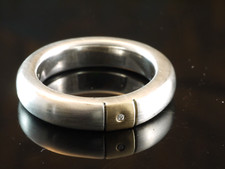 Ring 925 Sterlingsilber mit Diamant 0.01 ct in Goldfassung Gr 57 ca 5 mm breit