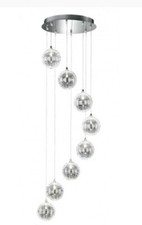 Wofi ARC Pendelleuchte Dimmbar, 8x G4, chrom, Breite 40cm Höhe 150cm *NEU +OVP*