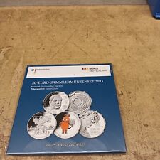 5 x 20 Euro Silber PP , Original VFS Blister / Folder , 2021