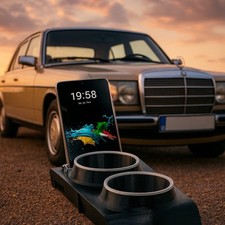Mercedes W123 C123 S123 Doppel - Cupholder Getränkehalter Smartphonehalterung