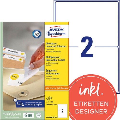 Avery zweckform etiketten - avery,