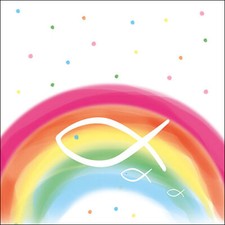 Servietten rainbow white - 20,