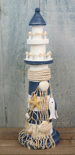 Deko holz leuchtturm - holz, 31,5cm