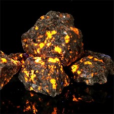 Fluoreszierender Yooperlites Flammenstein – Naturstein Deko & Energie