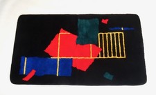 Original 80er Postmodern Rot Schwarz Memphis Age Pop Art Teppich Rug 