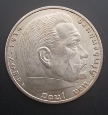 Hindenburg 5 Silber Reichsmark 1936 A