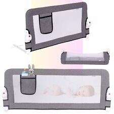 Bettschutzgitter Klappbar mit Seitentasche – Grau (90cm oder 120cm)