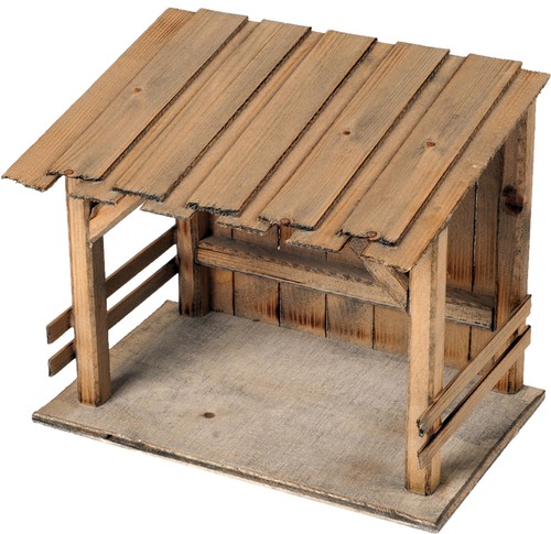 Krippenstall aus holz 26x16x21 - krippenstall,