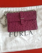 Hochwertige kleine Umhängetasche, Tasche von FURLA, pink, Leder, Kette, wie neu