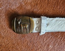 Trachtengürtel Ledergürtel echtes Kuhfell  Messingschnalle Einzelstück Unikat 