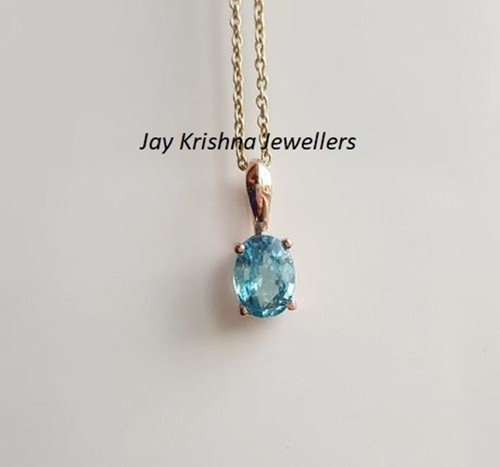 14k gold blau topas charme - 14k,