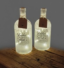 Deko Flasche Handmade LED Spruch Geschenkidee Glas Wellness Geschenk
