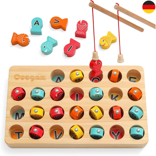 Magnetisches holz angelspiel - magnetisches,
