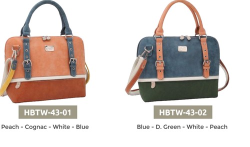 Handtasche beige blau - hi, di