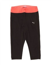 Puma Damen Capri Leggings UK 12 Medium schwarz Colourblock Polyester EW03
