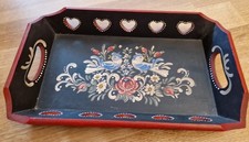 In Bauernmalerei-Technik bemaltes Tablett, Unikat, Handarbeit, ca. 36 x 20 cm