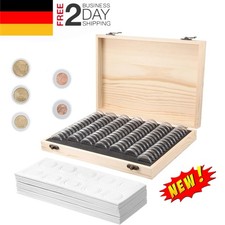 100x Holz Münzen Kapseln