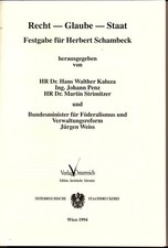 Recht - Glaube - Staat Festgabe für Herbert Schambeck Kaluza, Walther, Johann Pe