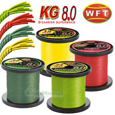 WFT | KG 8.0 | ab 50m geflochtene Angelschnur in Grün, Gelb & Rot Schnur Braid