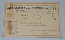 Mitgliedsausweis 1932/33