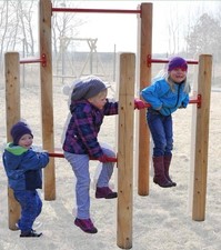 5er Reckanlage Turnreck Reck Reckstange Lärche Holz Metallreck Doppelreck kompl.