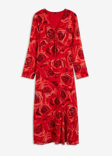 Chiffonkleid rot floral - chiffonkleid, gr.