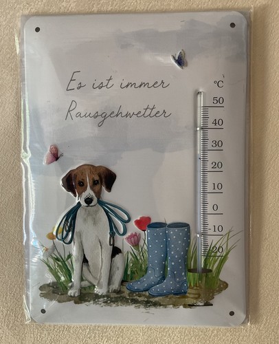 Blechschild mit thermometer - blechschild,