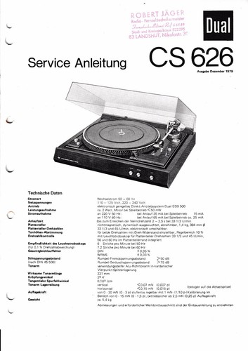 Service manual für dual - service,