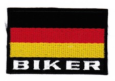 am51★Deutschland Flagge Biker Aufnäher aufbügeln Bügelbild Patch 7,4 x 4,8 cm