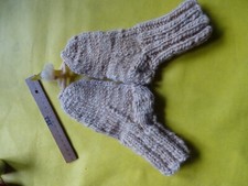 Kindersocken handgesponnen,Pflanzengefärbt, Schurwolle,handgestrickt 16,5cm neu