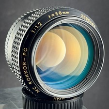 rare version MINOLTA MC ROKKOR-PC 58mm F1.2 LENS bokeh portrait 35mm film camera