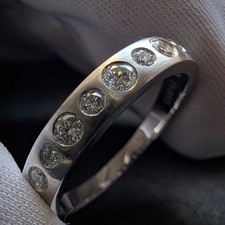 Moderner Halb Memory Ring 950 Platin Diamanten 0,40 Carat RG 66 S