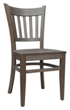 Esszimmerstuhl Buche massiv, ungepolstert, grau/natur – 2. Wahl, fertig montiert