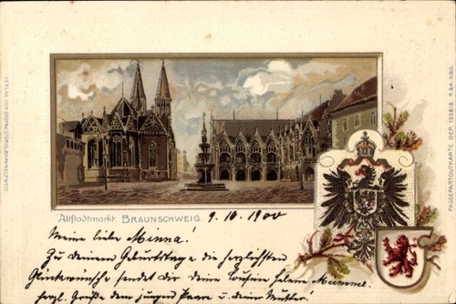 Präge wappen litho - präge,
