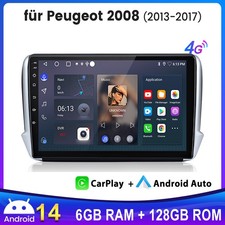 10.1" Android 6+128G Für Peugeot 208/2008 2012-2018 Autoradio GPS Navi BT FM DAB